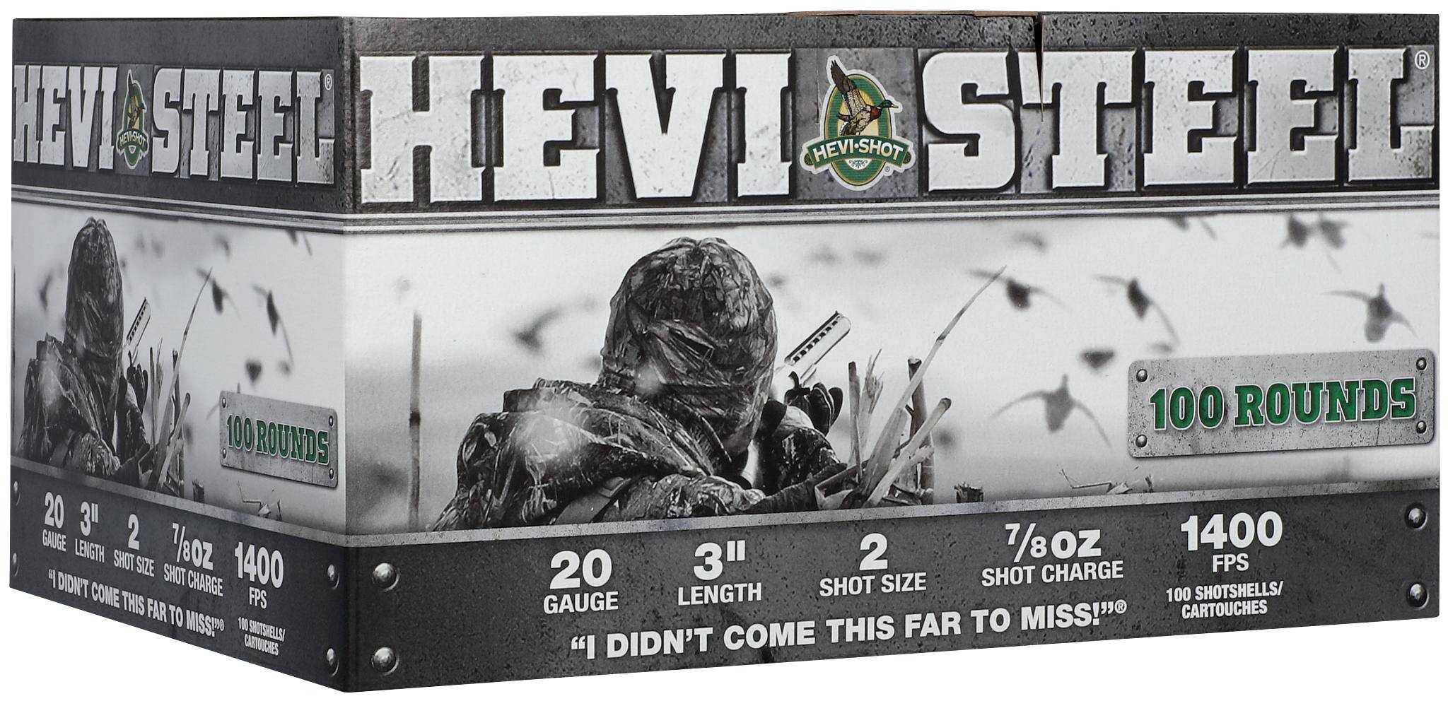 Unknown HEVI-Steel, 20 Gauge, 2 Shot, 3 in, 7/8 oz, 1400 fps