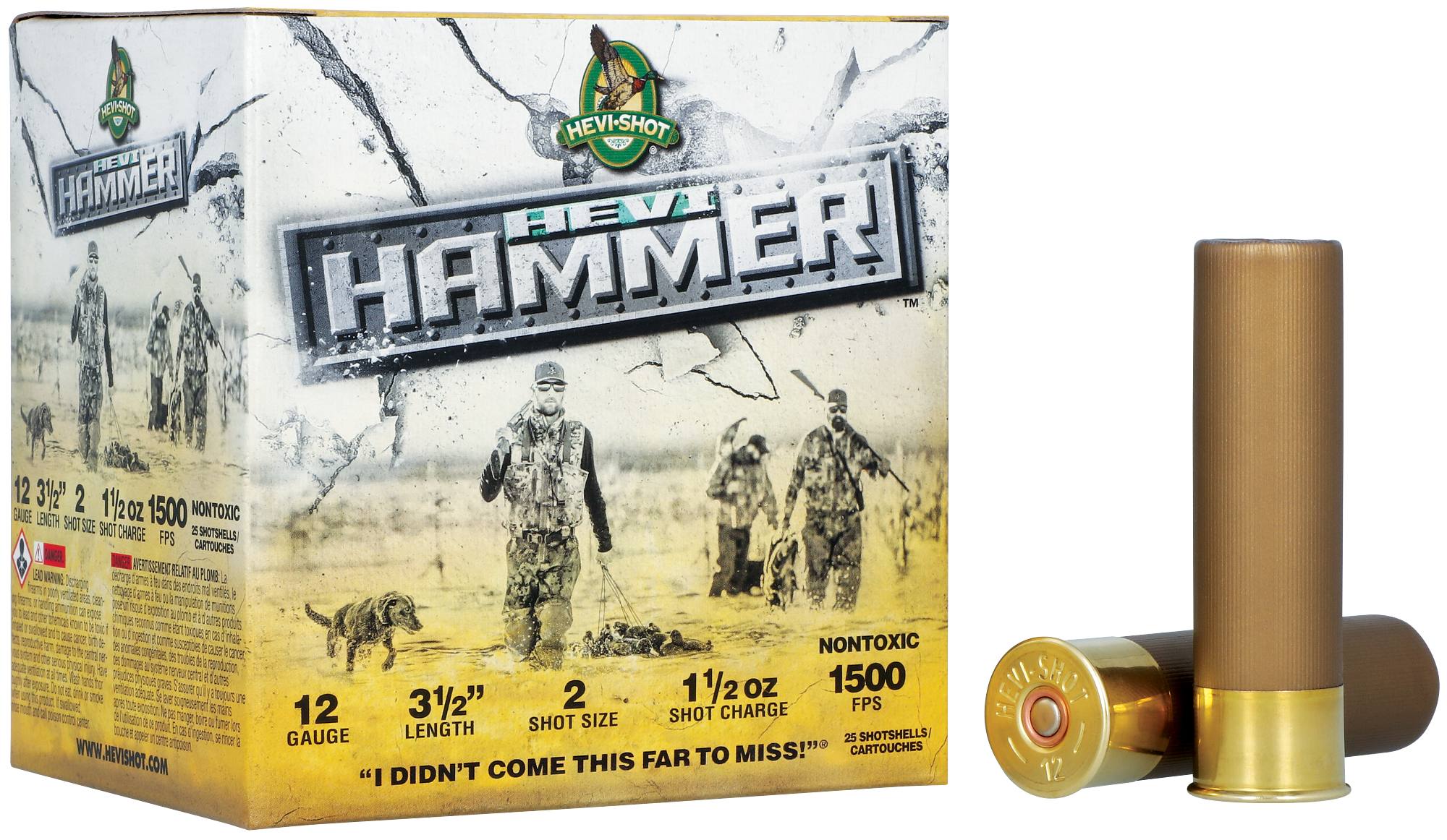 Unknown HEVI-Hammer, 12 Gauge, 2 Shot, 3-1/2 in, 1 1/2 oz, 1500 fps