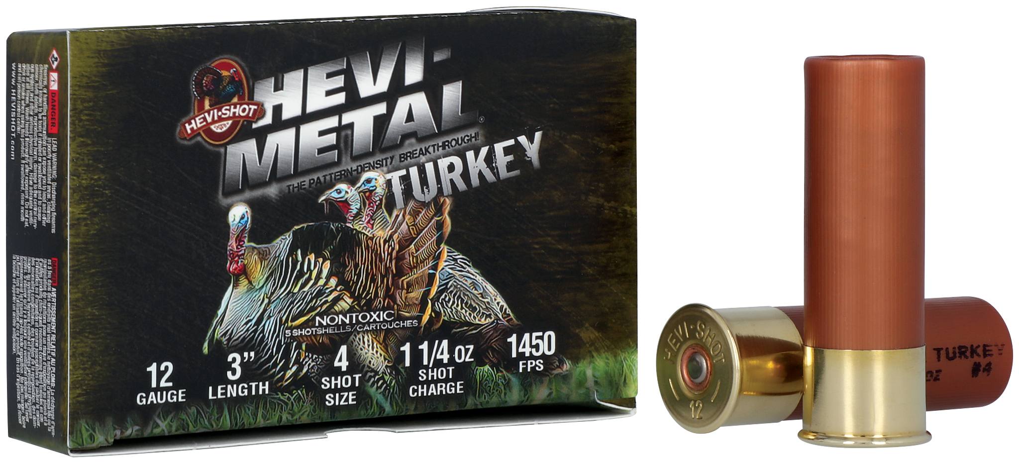 Unknown HEVI-Metal Turkey, 12 Gauge, 4 and 5 Shot, 3 in, 1 1/4 oz, 1450 fps