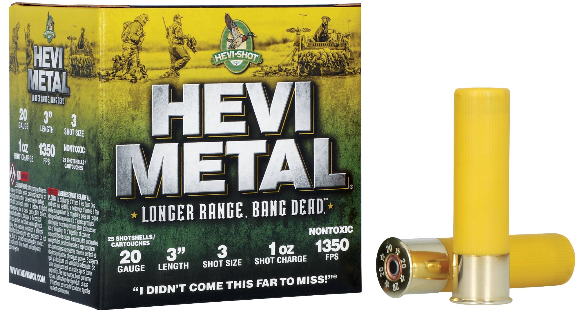 Unknown HEVI-Metal Longer Range, 20 Gauge, 3 Shot, 3 in, 1 oz, 1350 fps