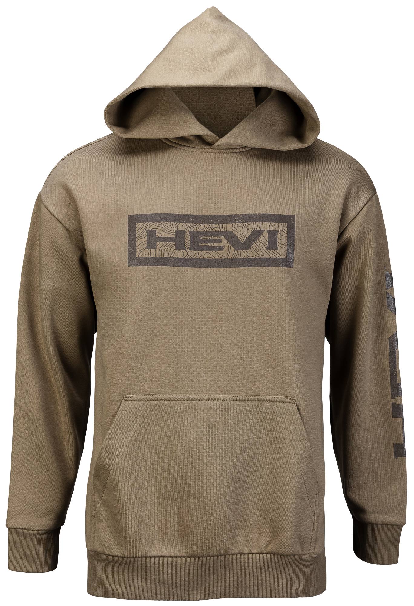 Unknown HEVI Flat Logo Hoodie, Brown, 2XL
