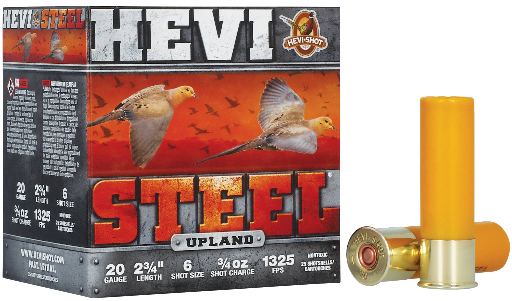 Unknown HEVI-Steel Upland, 20 Gauge, 6 Shot, 2-3/4 in, 3/4 oz, 1325 fps