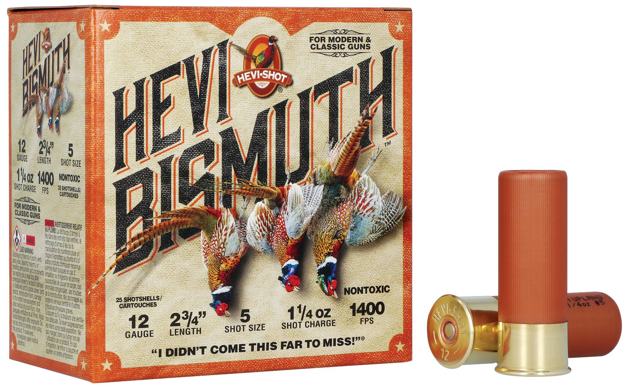 Unknown HEVI-Bismuth Upland, 12 Gauge, 5 Shot, 2-3/4 in, 1 1/4 oz, 1400 fps