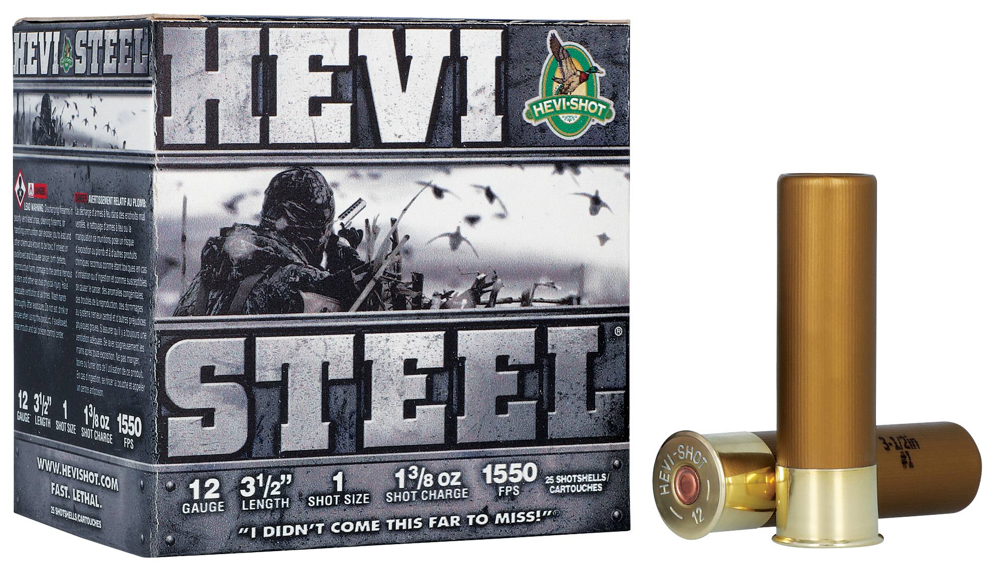 Unknown HEVI-Steel, 12 Gauge, 1 Shot, 3-1/2 in, 1 3/8 oz, 1550 fps