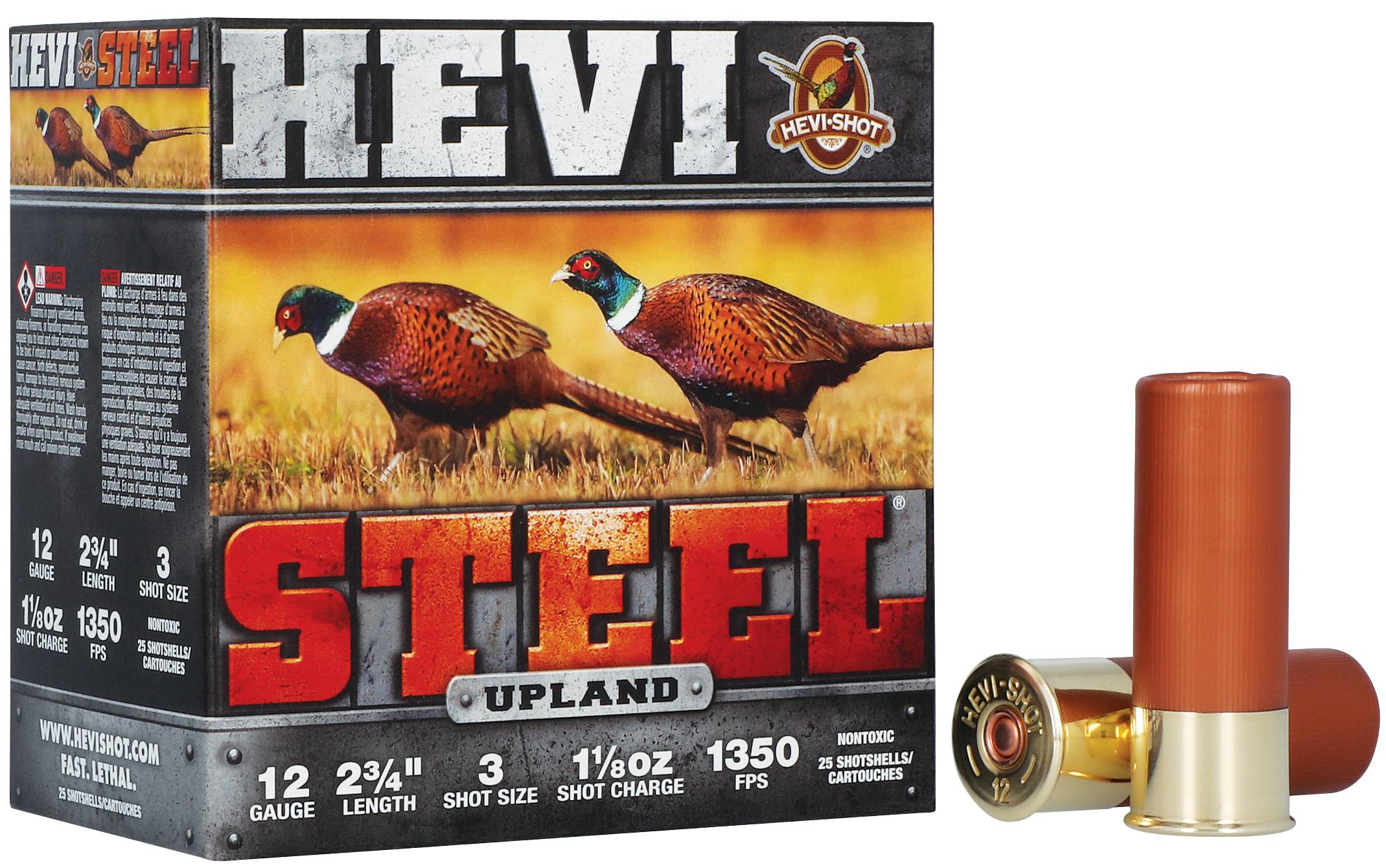 Unknown HEVI-Steel Upland, 12 Gauge, 3 Shot, 2-3/4 in, 1 1/8 oz, 1350 fps