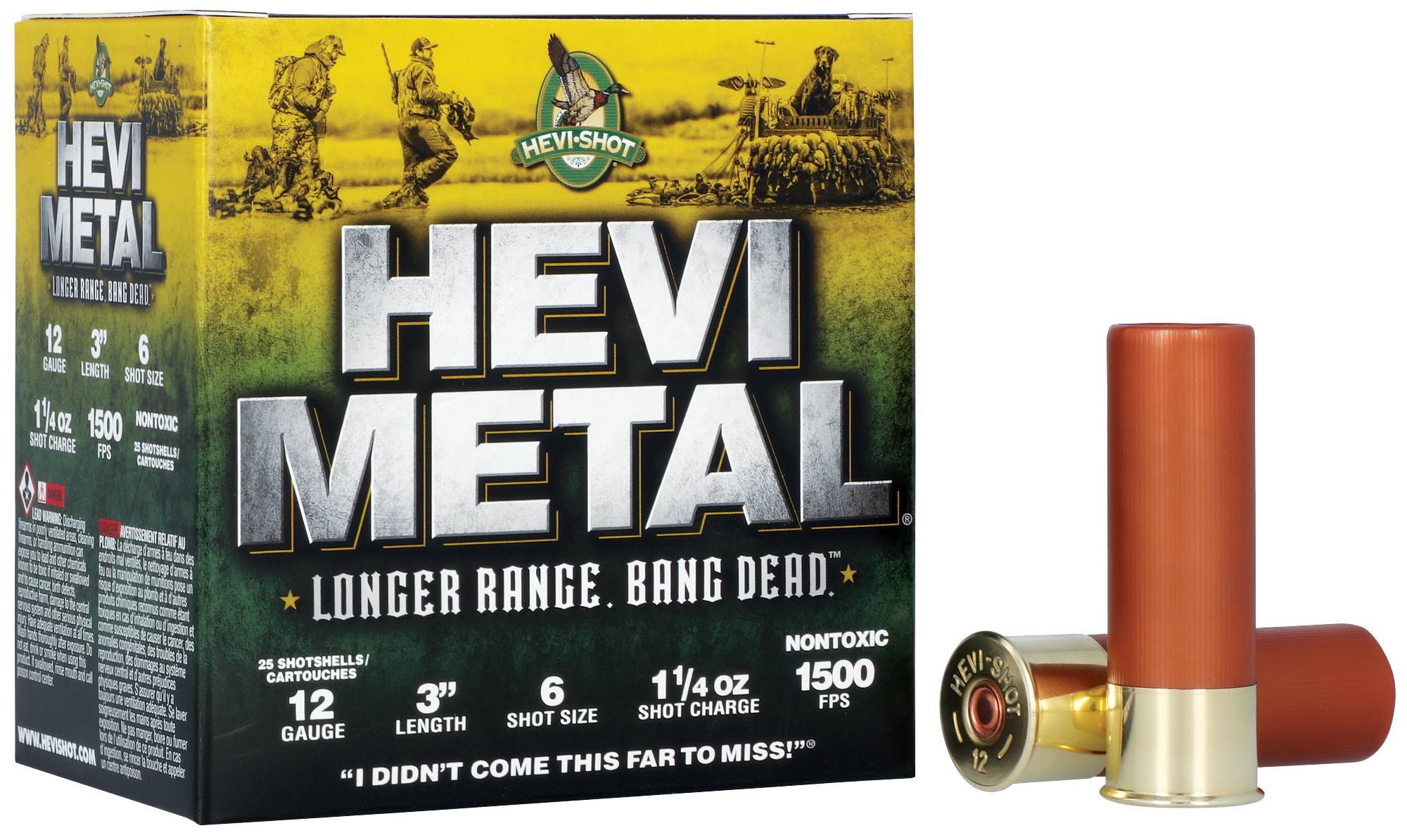 Unknown HEVI-Metal Longer Range, 12 Gauge, 6 Shot, 3 in, 1 1/4 oz, 1500 fps
