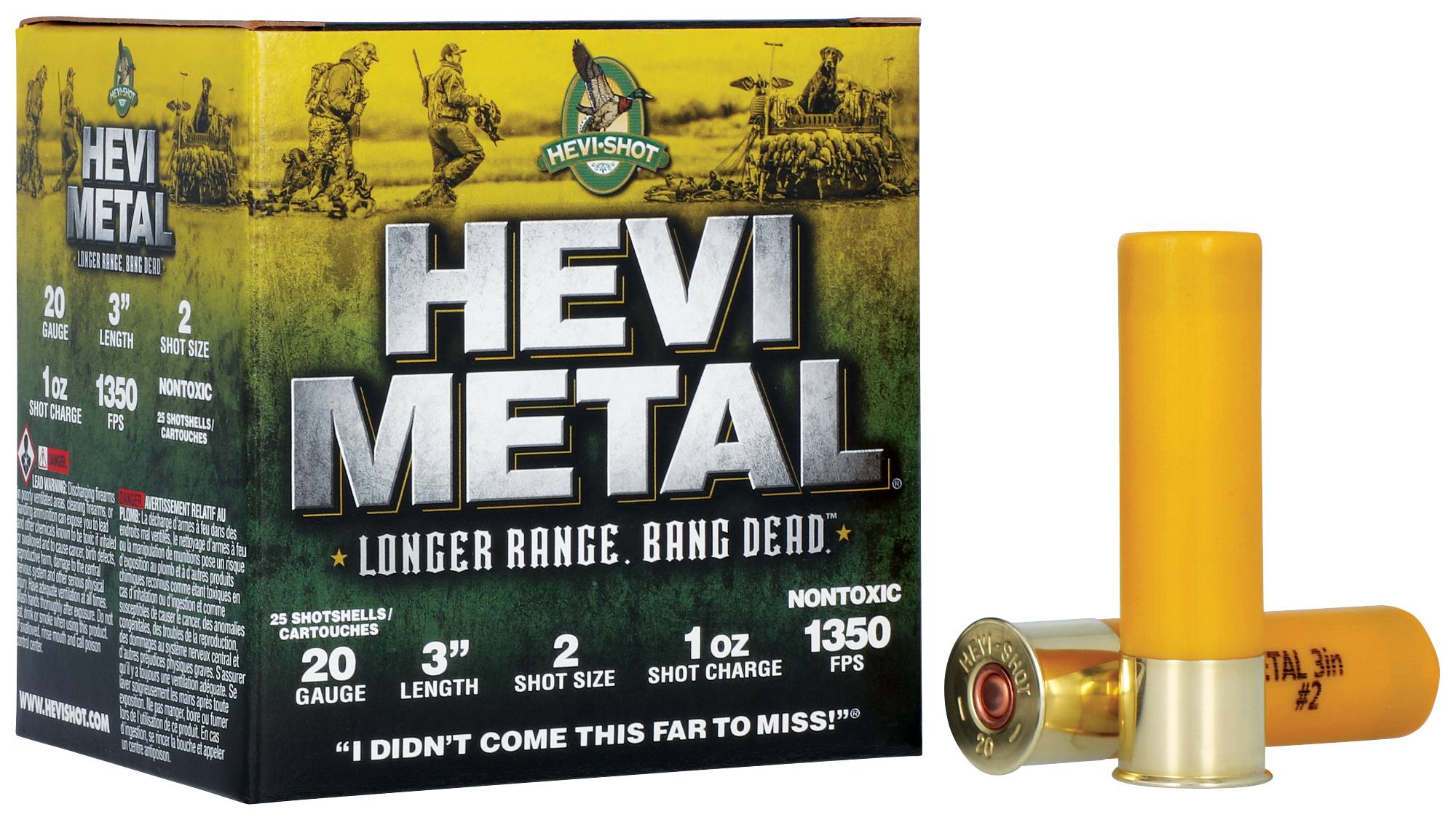 Unknown HEVI-Metal Longer Range, 20 Gauge, 2 Shot, 3 in, 1 oz, 1350 fps
