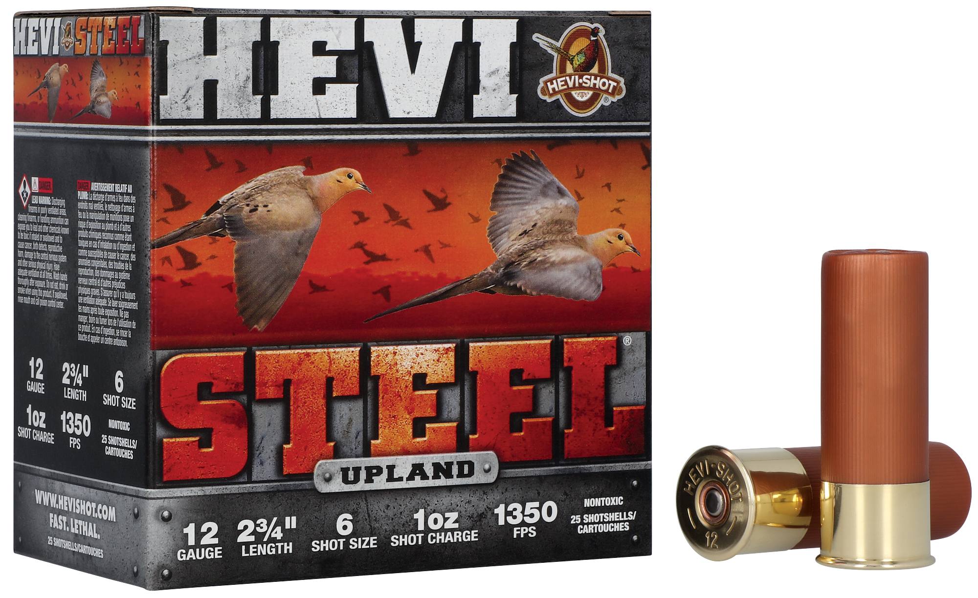 Unknown HEVI-Steel Upland, 12 Gauge, 6 Shot, 2-3/4 in, 1 oz, 1350 fps
