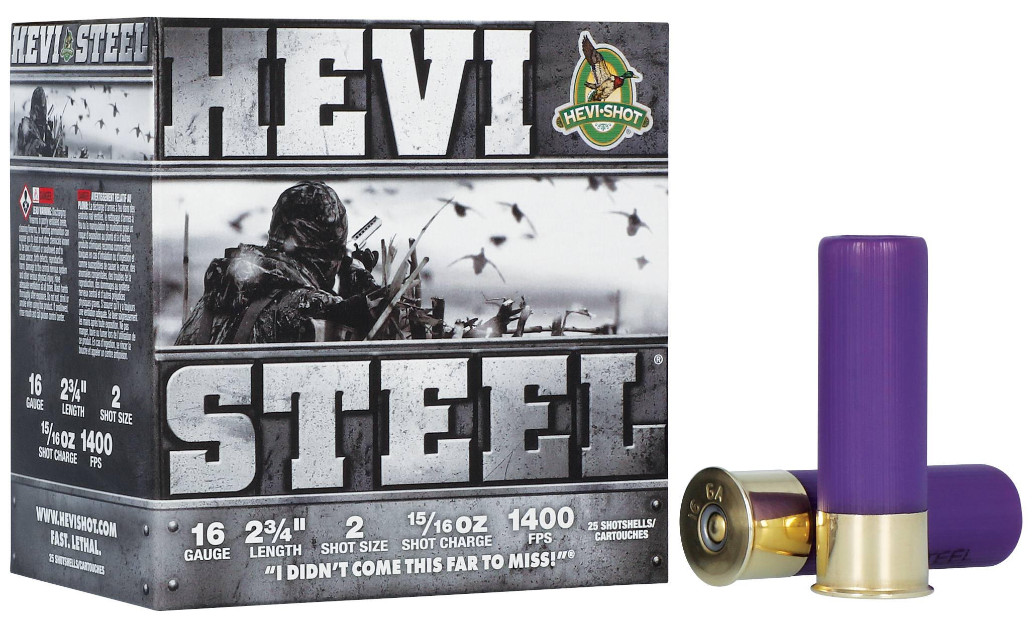 Unknown HEVI-Steel, 16 Gauge, 2 Shot, 2-3/4 in, 15/16 oz, 1400 fps