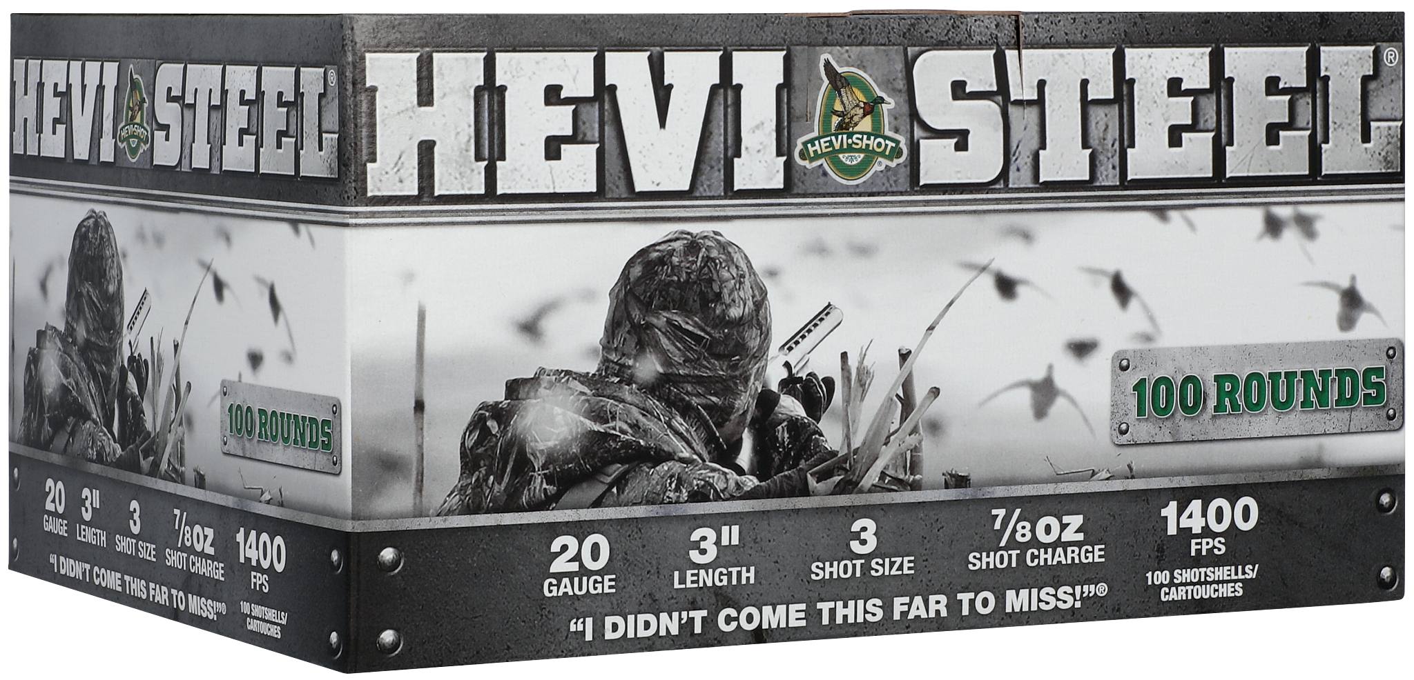 Unknown HEVI-Steel, 20 Gauge, 3 Shot, 3 in, 7/8 oz, 1400 fps